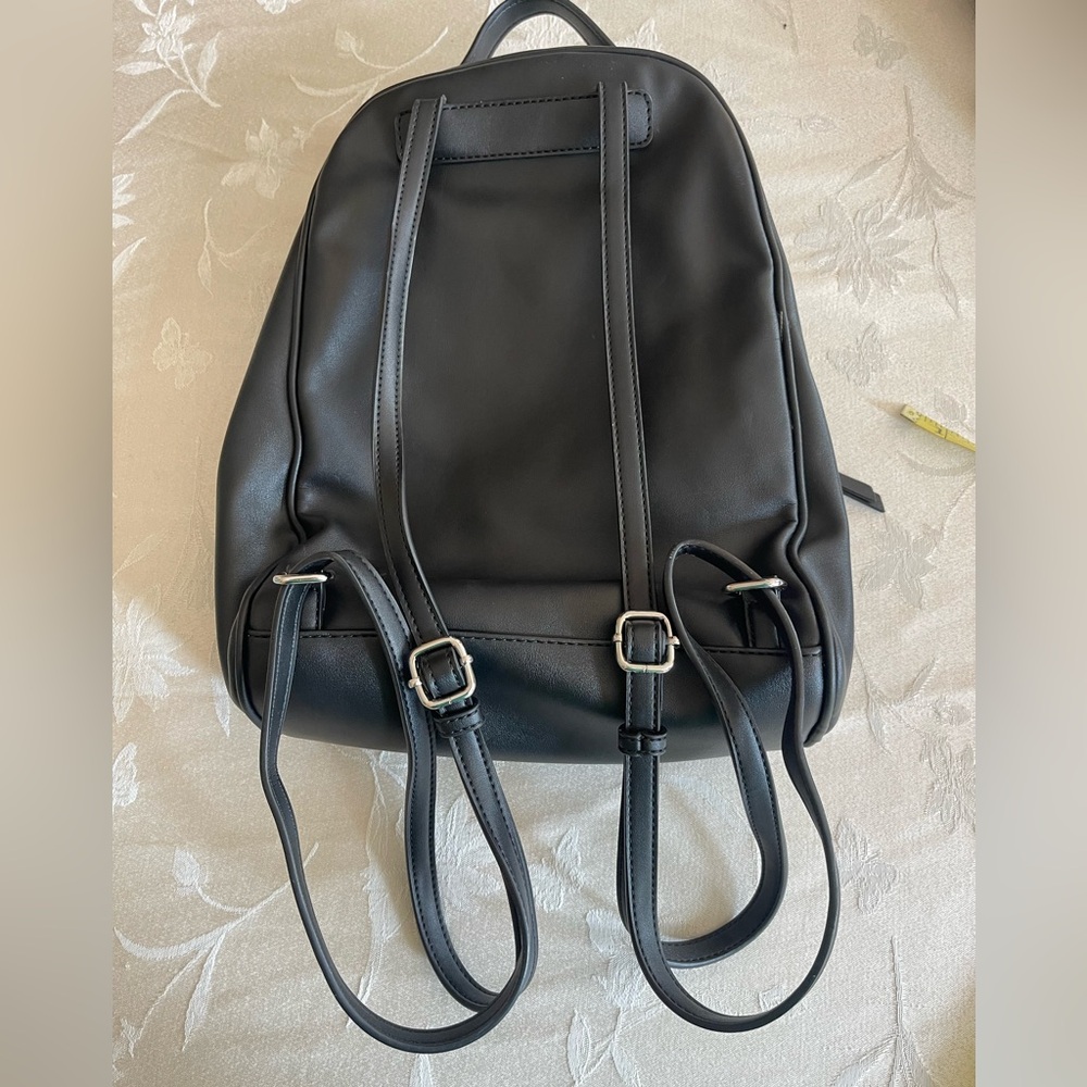 Black Leather Nine West Backpack - Picture 2 of 13
